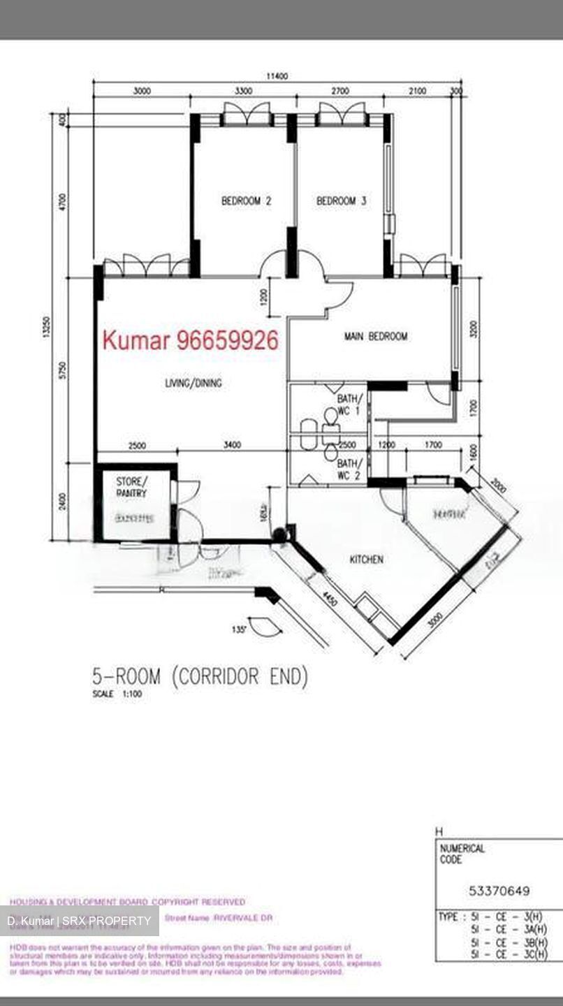 Blk 144 Rivervale Place (Sengkang), HDB 5 Rooms #470624331